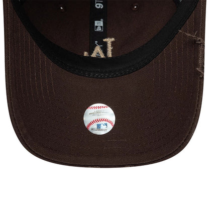 Pictured is this MLB Distressed LA Dodgers 9TWENTY cap in dark brown. 5