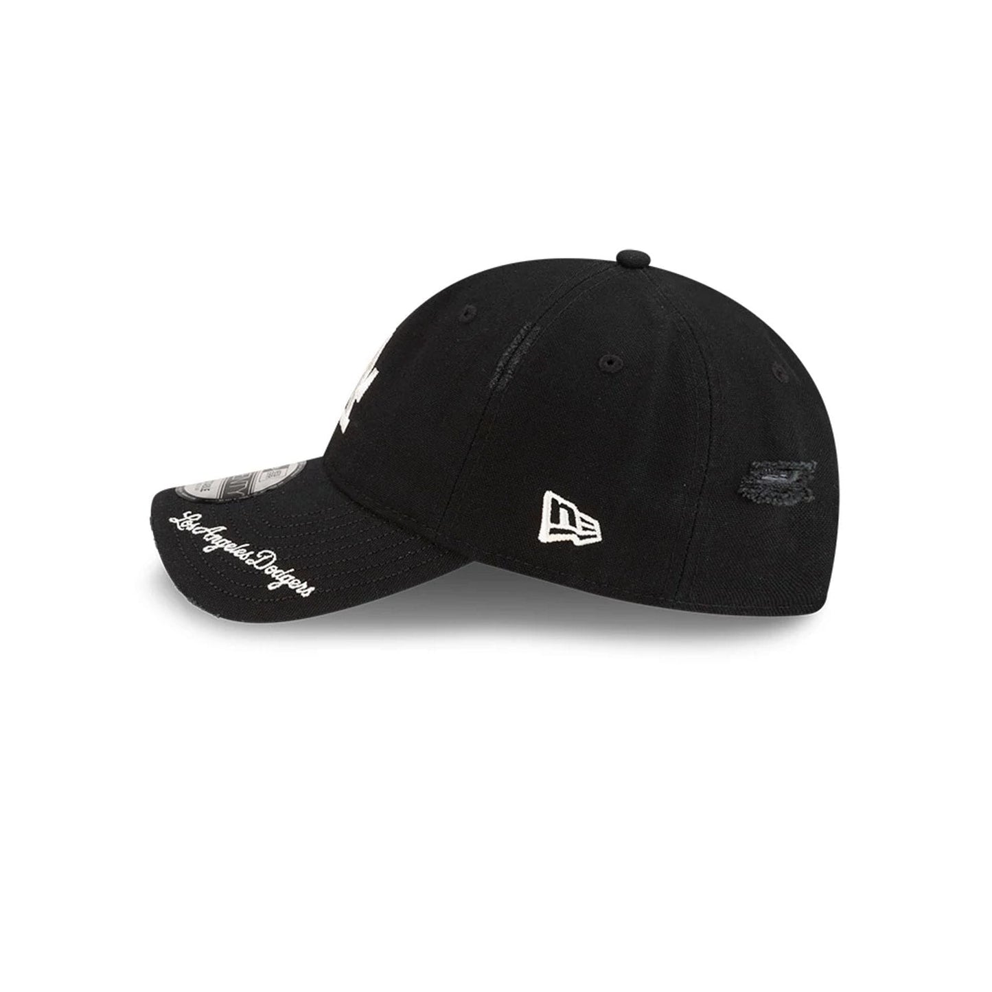 Pictured is this MLB Visor Logo LA Dodgers 9TWENTY Adjustable cap in black. 4