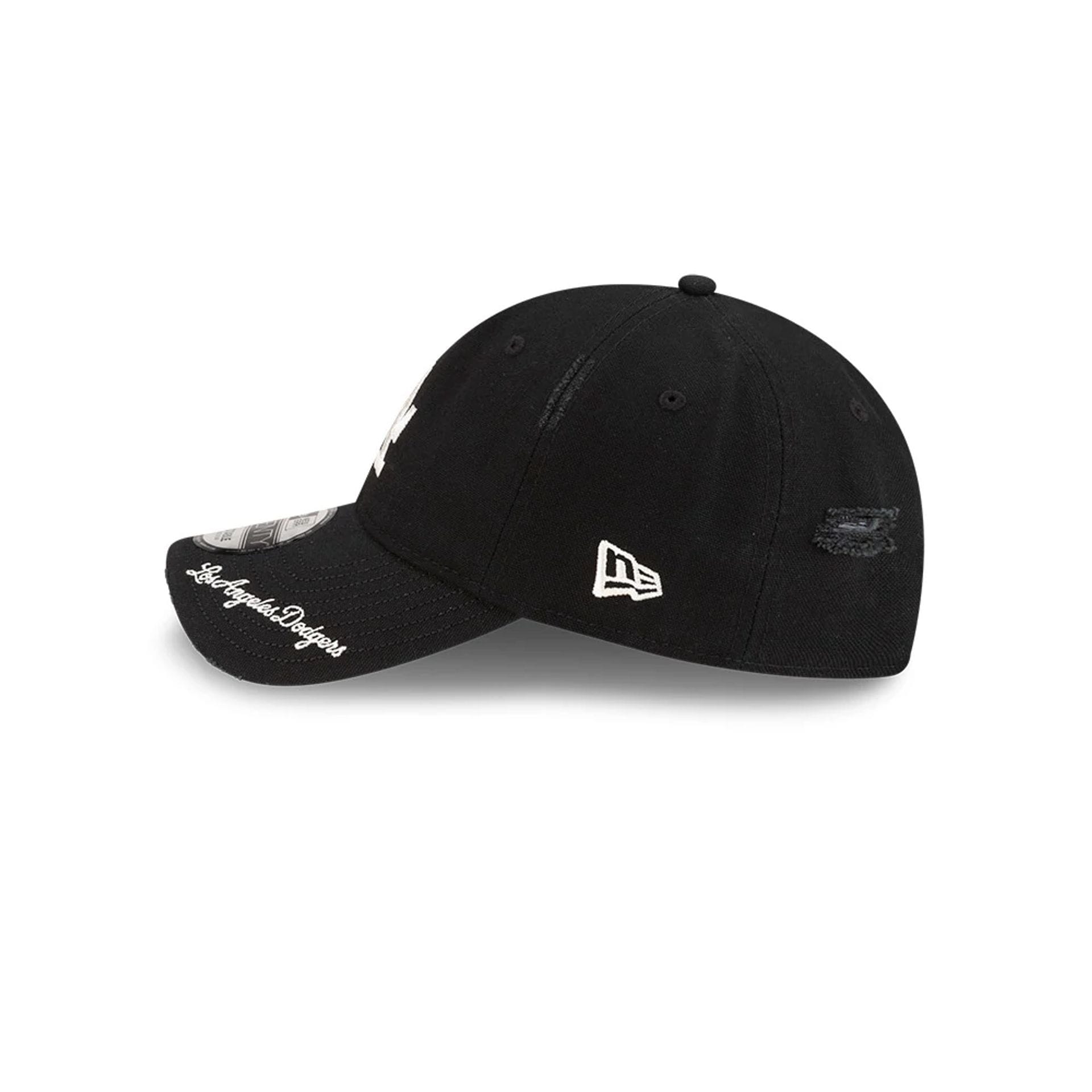 Pictured is this MLB Visor Logo LA Dodgers 9TWENTY Adjustable cap in black. 4