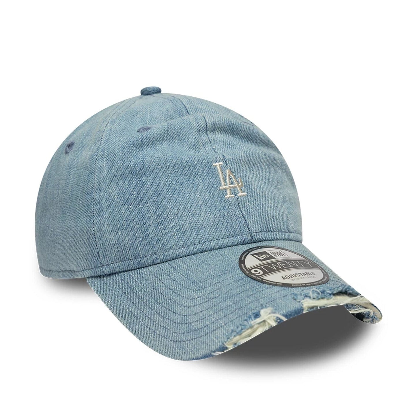 Pictured is this MLB Distressed Washed Denim LA Dodgers 9TWENTY cap in blue. 3