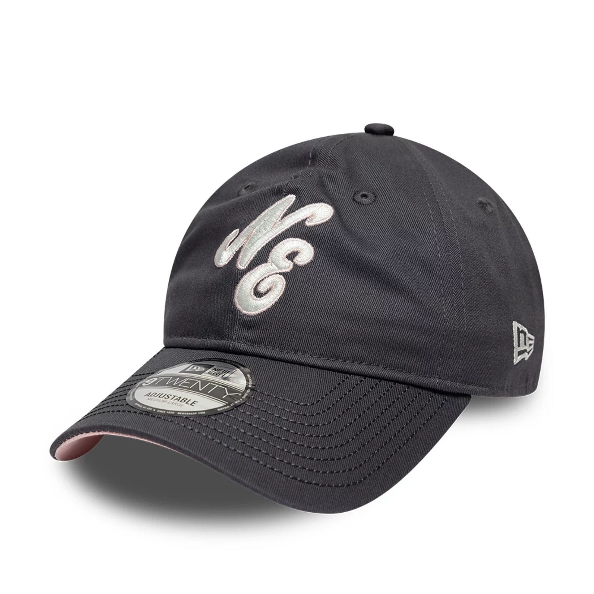 Pictured is this New Era Sakura Nagashi 9TWENTY cap in dark grey. 1