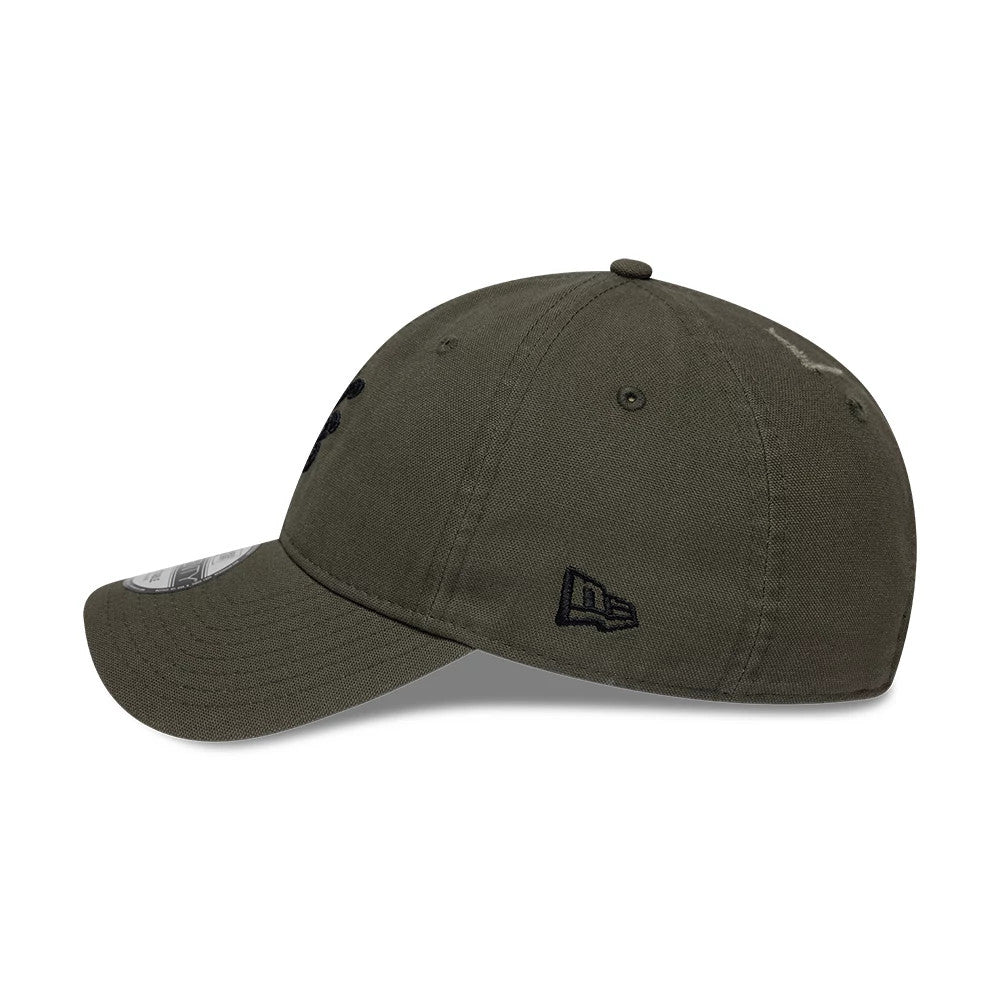 Pictured is this New Era Distressed 9TWENTY cap in Dark Green. 7
