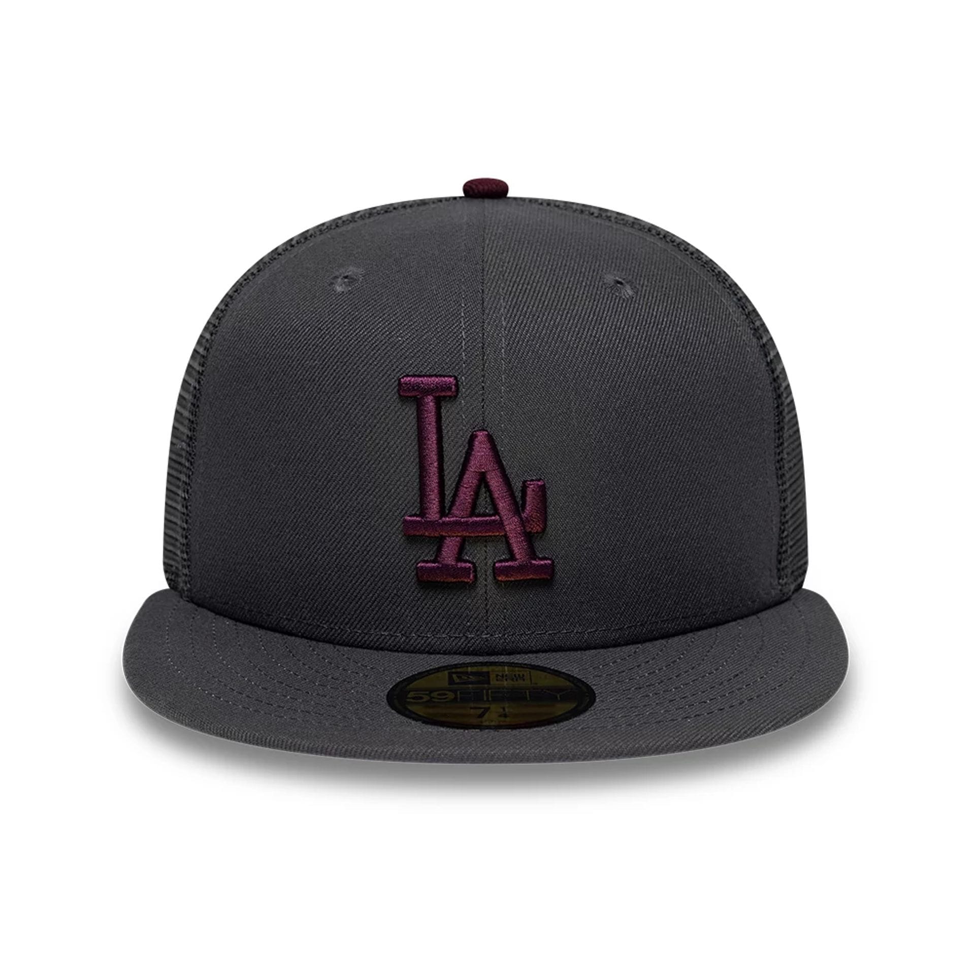 Pictured is this MLB Hydrangea LA Dodgers 59FIFTY Fitted cap in dark grey. 3