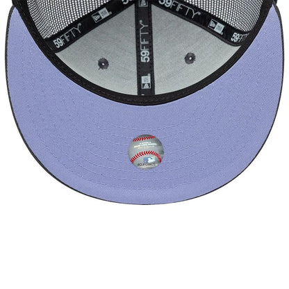 Pictured is this MLB Hydrangea LA Dodgers 59FIFTY Fitted cap in dark grey. 2