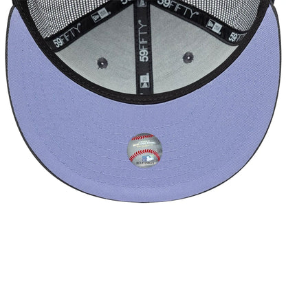 Pictured is this MLB Hydrangea LA Dodgers 59FIFTY Fitted cap in dark grey. 2