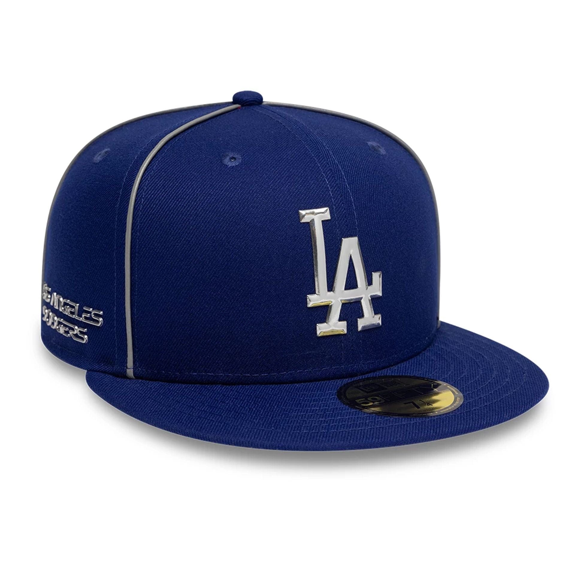 Pictured is this Hajime Sorayama X MLB LA Dodgers 59FIFTY Fitted cap in Dark Blue. 1