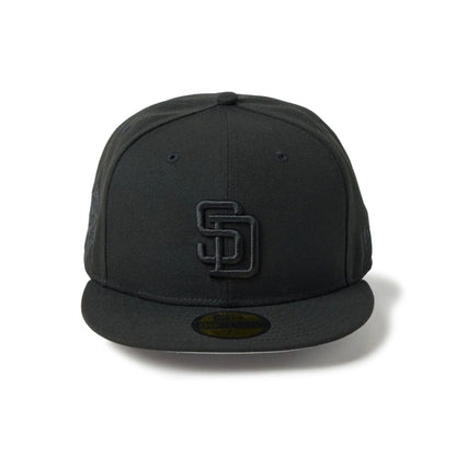 Pictured is this MLB San Diego Padres 59FIFTY Fitted cap in black. 2
