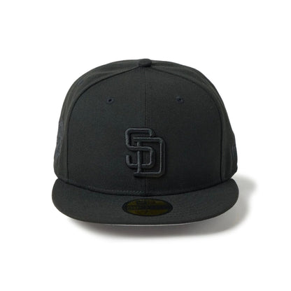 Pictured is this MLB San Diego Padres 59FIFTY Fitted cap in black. 2