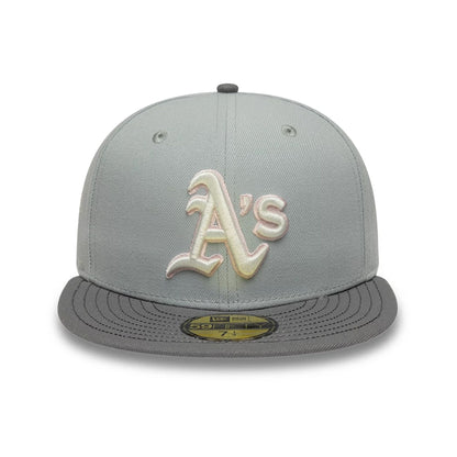 Pictured is this MLB Sakura Nagashi Athletics 59FIFTY Fitted cap in grey. 3