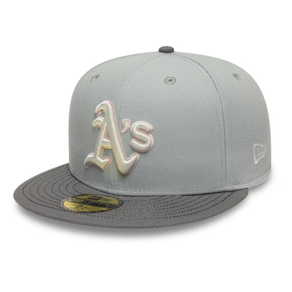 Pictured is this MLB Sakura Nagashi Athletics 59FIFTY Fitted cap in grey. 4