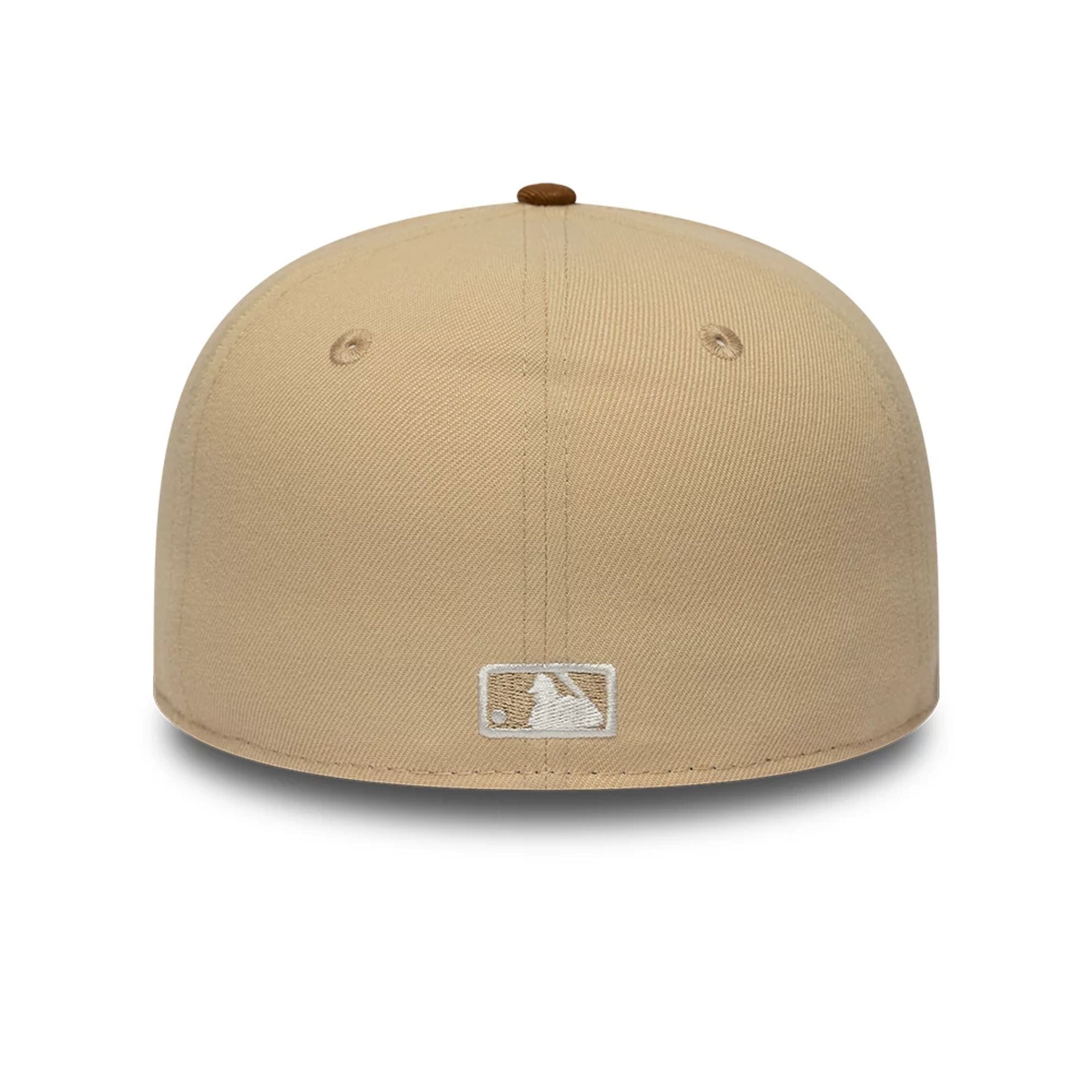 Pictured is this MLB Mocha Mousse New York Yankees 59FIFTY Fitted cap in light beige. 6