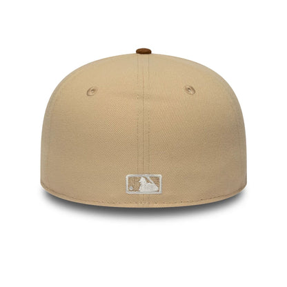 Pictured is this MLB Mocha Mousse New York Yankees 59FIFTY Fitted cap in light beige. 6