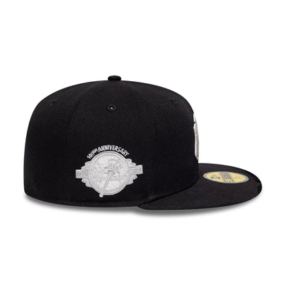 Pictured is this MLB Distressed New York Yankees 59FIFTY Fitted cap in black. 4