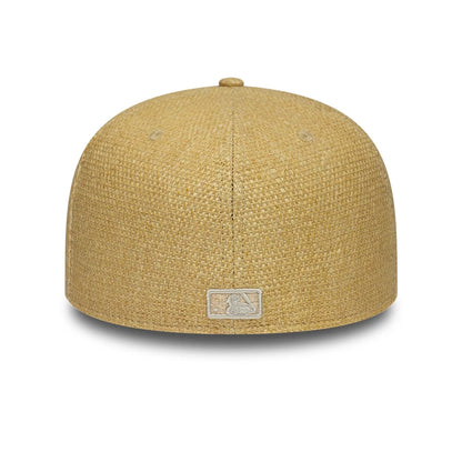 Pictured is this MLB Straw LA Dodgers 59FIFTY Fitted cap in beige. 4