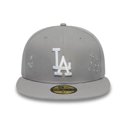 Pictured is this MLB Paisley Emblem LA Dodgers 59FIFTY Fitted cap in grey. 2