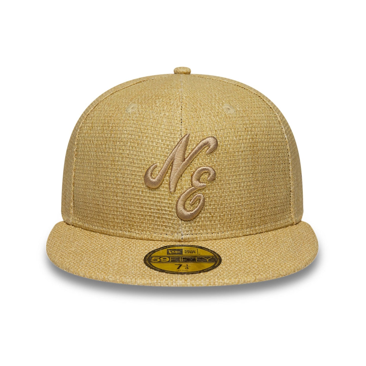 Pictured is this New Era Straw 59FIFTY Fitted cap in beige. 2