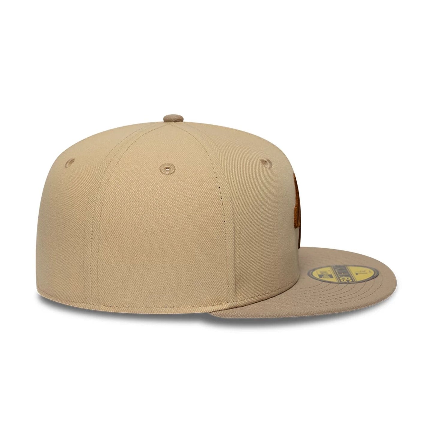 Pictured is this New Era Mocha Mousse 59FIFTY Fitted cap in light beige. 7