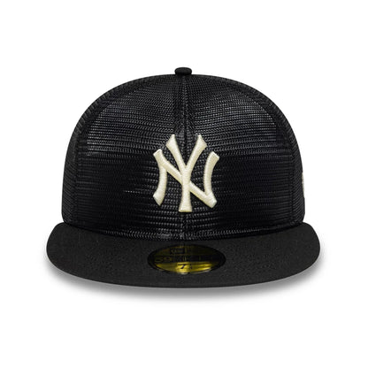 Pictured is this MLB All Mesh New York Yankees 59FIFTY Fitted cap in black. 3