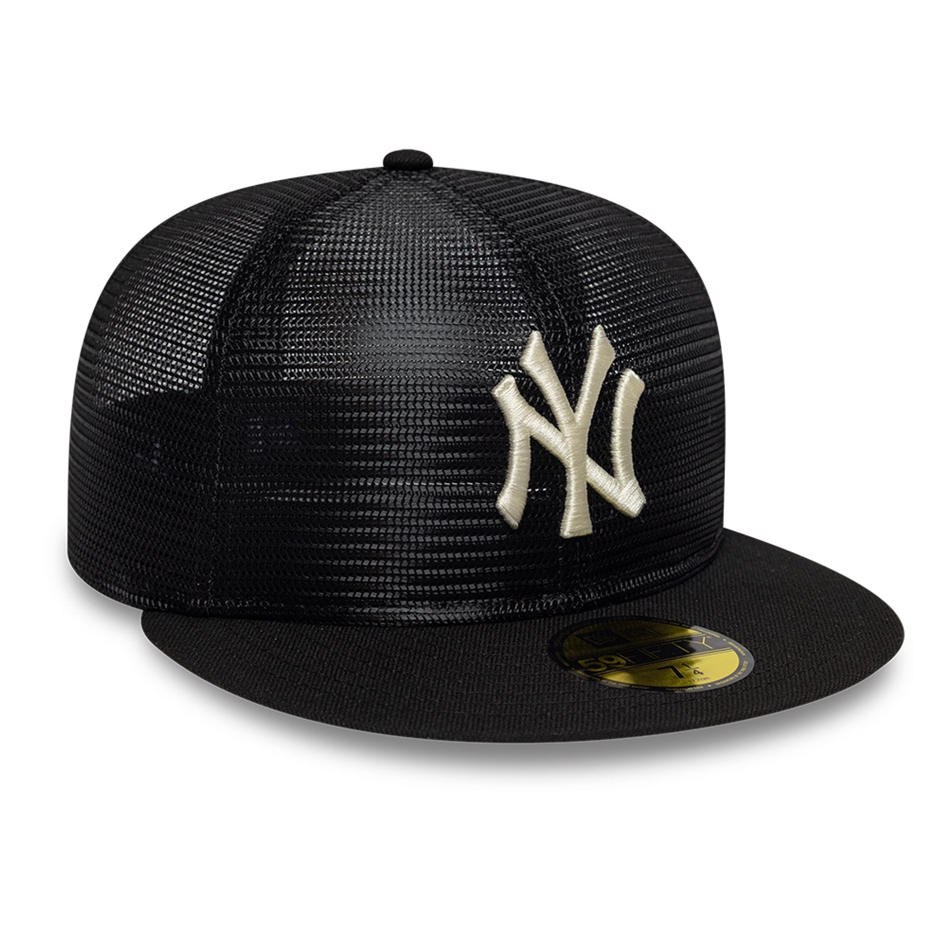 Pictured is this MLB All Mesh New York Yankees 59FIFTY Fitted cap in black. 4