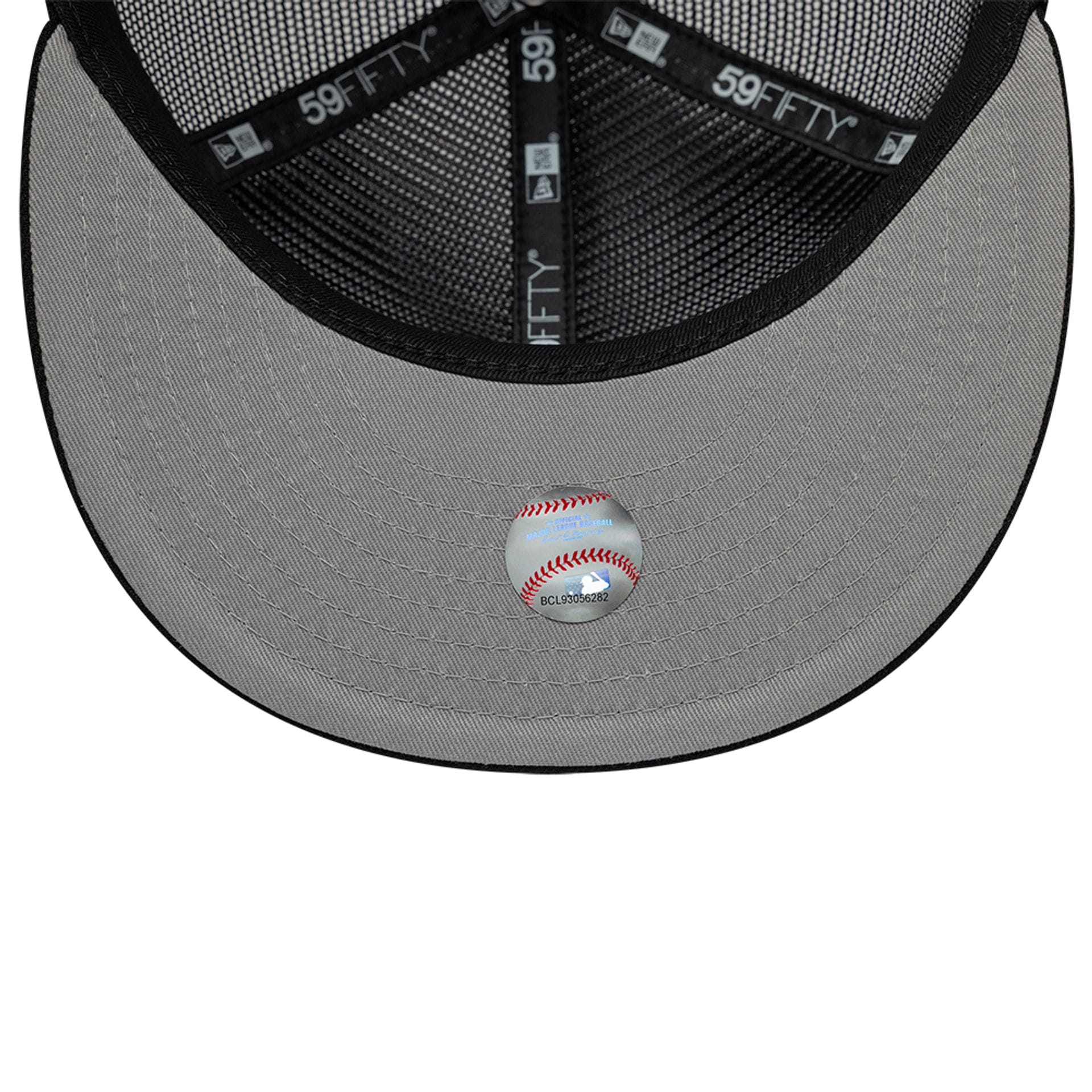 Pictured is this MLB All Mesh New York Yankees 59FIFTY Fitted cap in black. 2