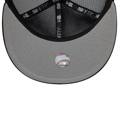 Pictured is this MLB All Mesh New York Yankees 59FIFTY Fitted cap in black. 2
