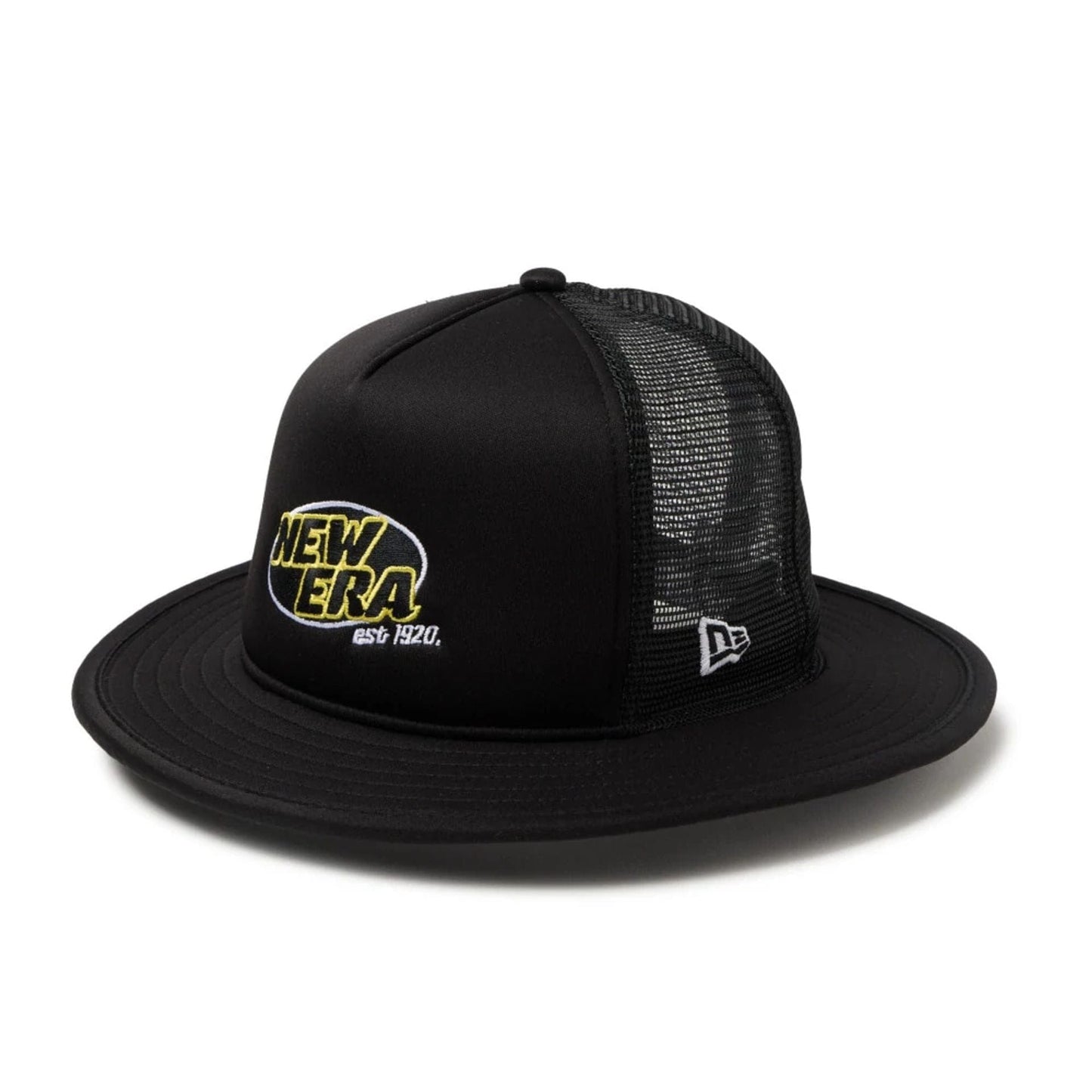 Pictured is this New Era Fitted Bucket hat in black. 1