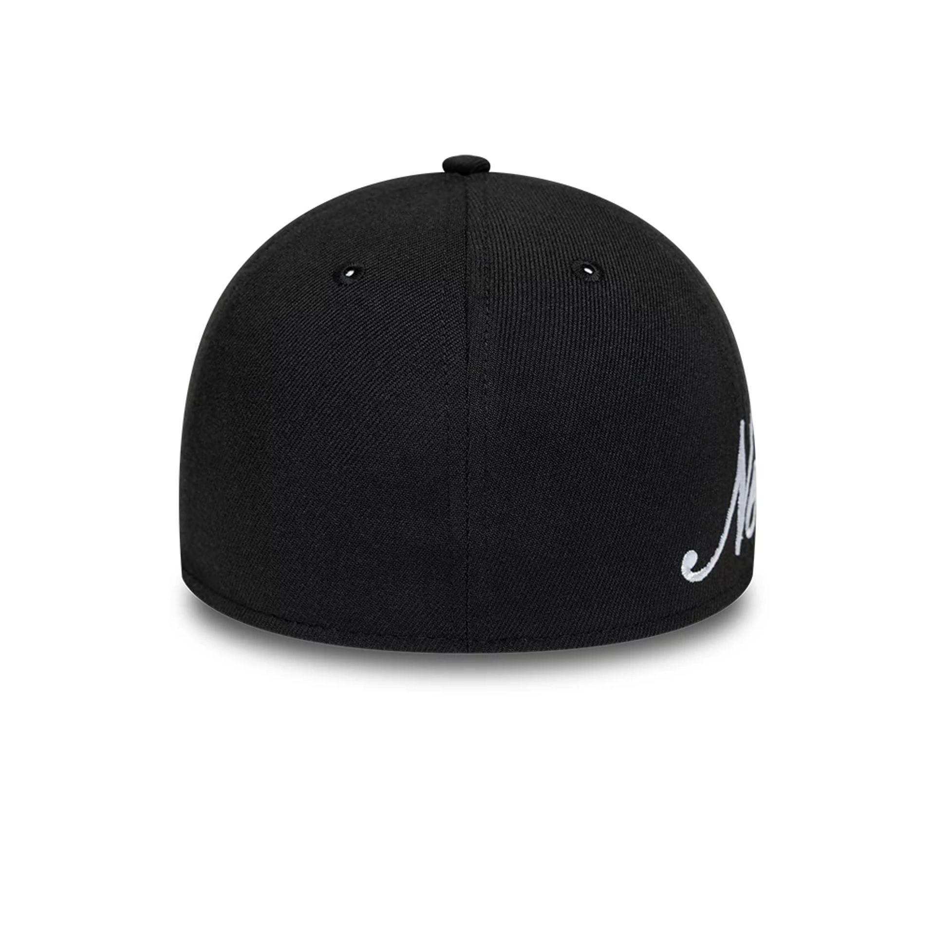 Pictured is this New Era Big Script 39THIRTY Stretch Fit cap in black. 6