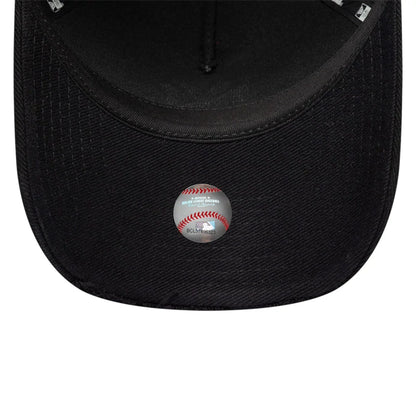 Pictured is this MLB Distressed New York Yankees 9FORTY A-Frame Trucker cap in black. 7