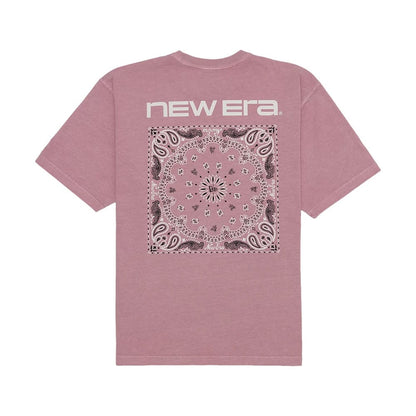 The model is wearing this New Era Paisley T-Shirt in pink. 2