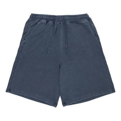 The model is wearing this New Era Originators Oversized Shorts in navy. 1