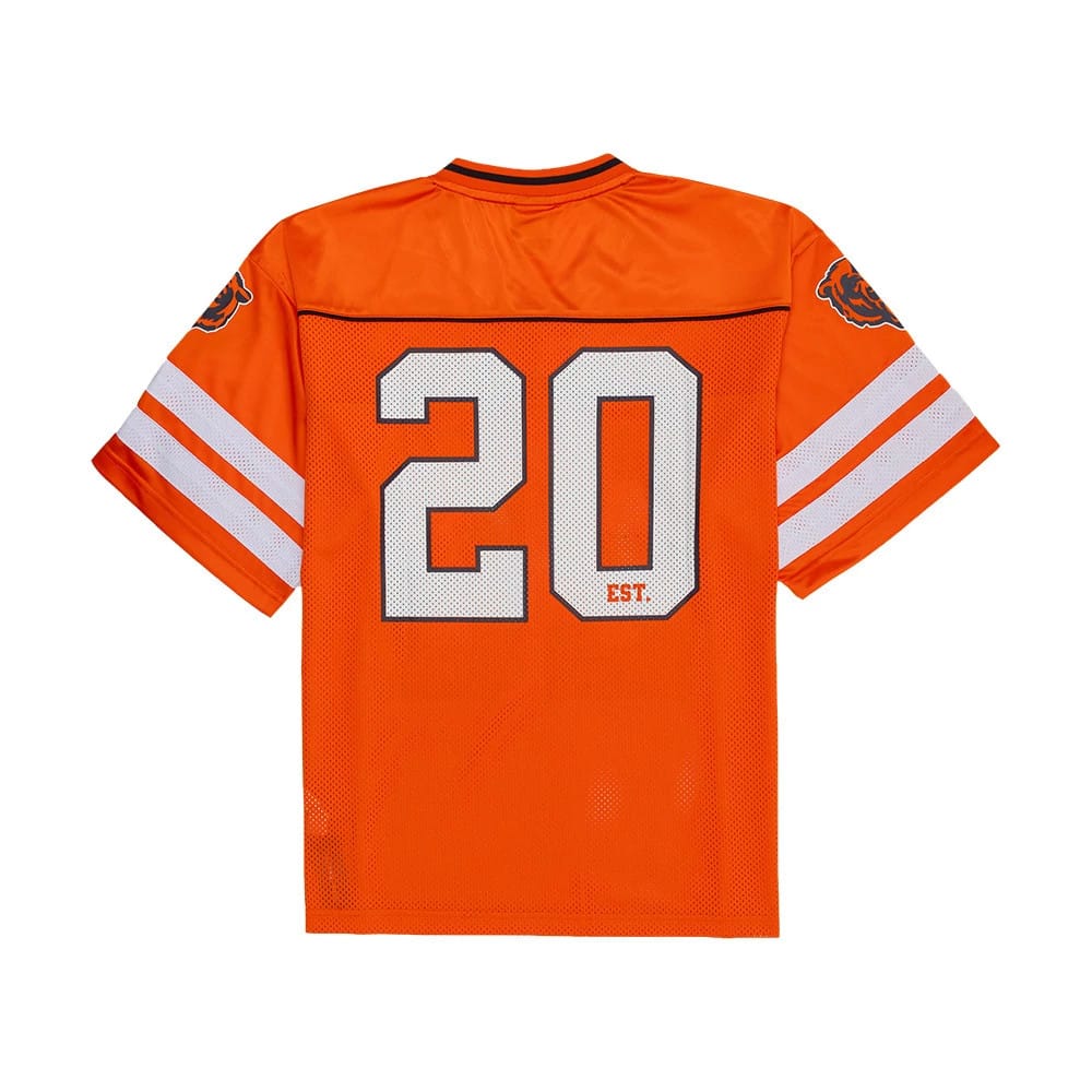 The model is wearing this NFL Chicago Bears Mesh Jersey in orange. 6