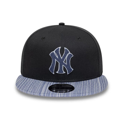 Pictured is this MLB Denim Patchwork New York Yankees 9FIFTY Snapback cap in black. 6