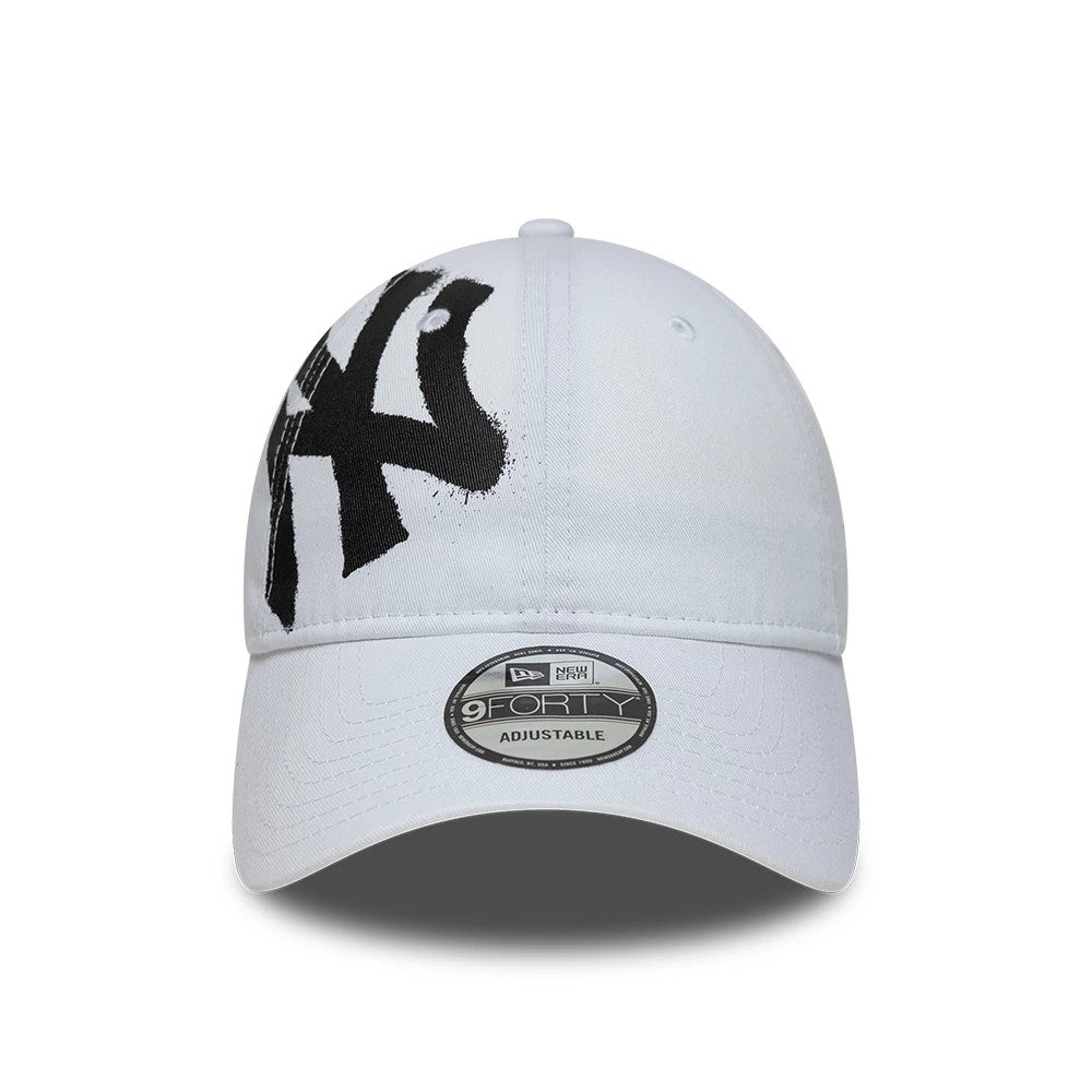 Pictured is this MLB Spray Paint New York Yankees 9FORTY cap in white. 2