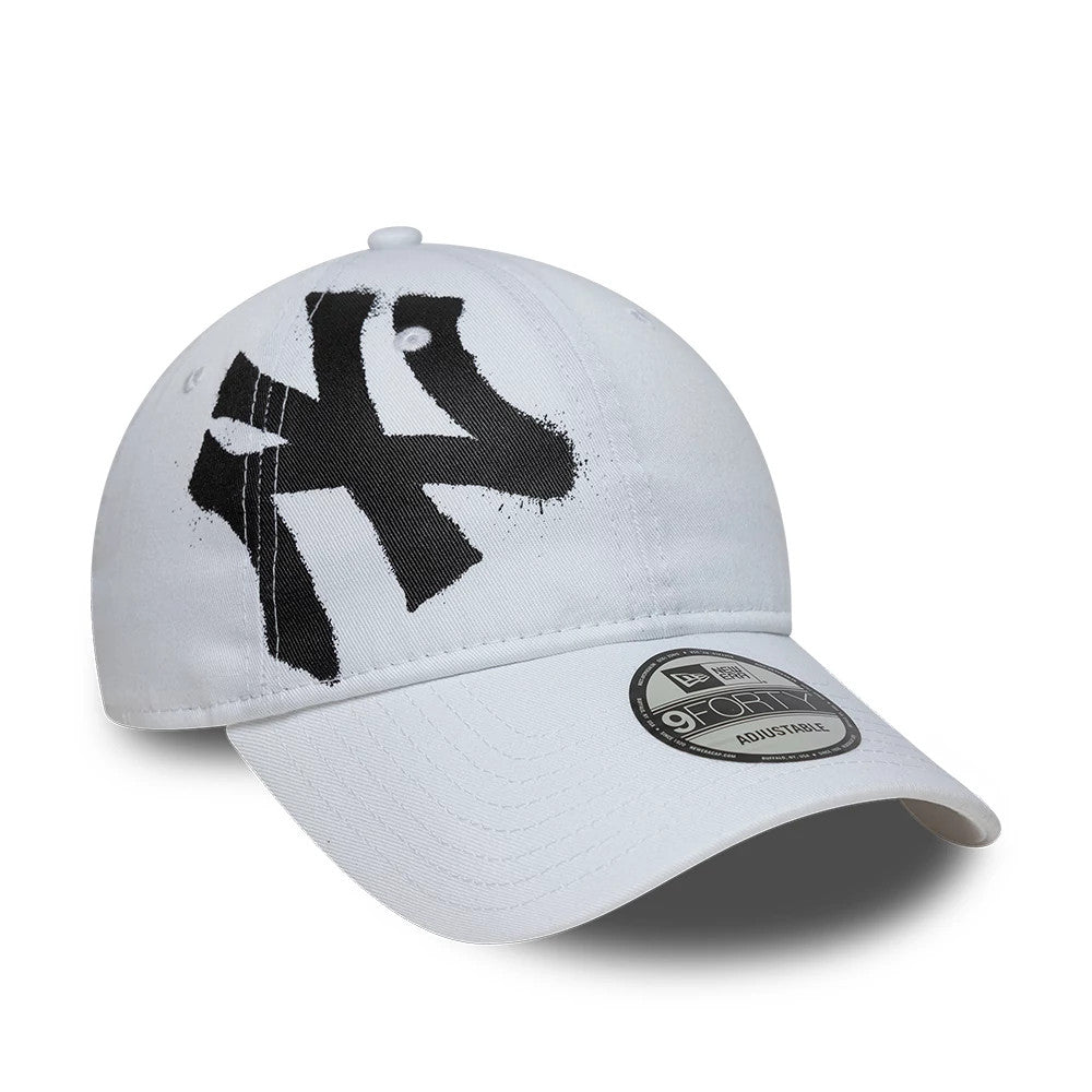 Pictured is this MLB Spray Paint New York Yankees 9FORTY cap in white. 1