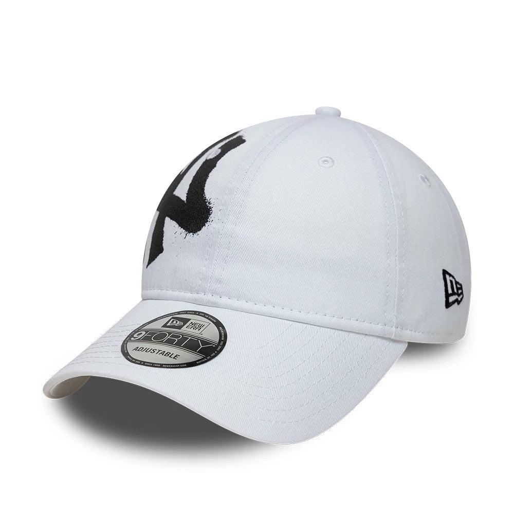 Pictured is this MLB Spray Paint New York Yankees 9FORTY cap in white. 3