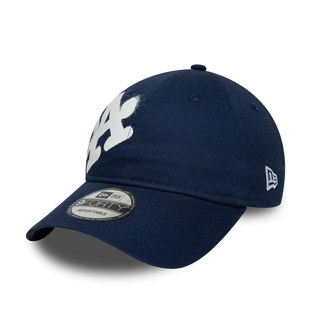 Pictured is this MLB Spray Paint LA Dodgers 9FORTY cap in dark blue. 3
