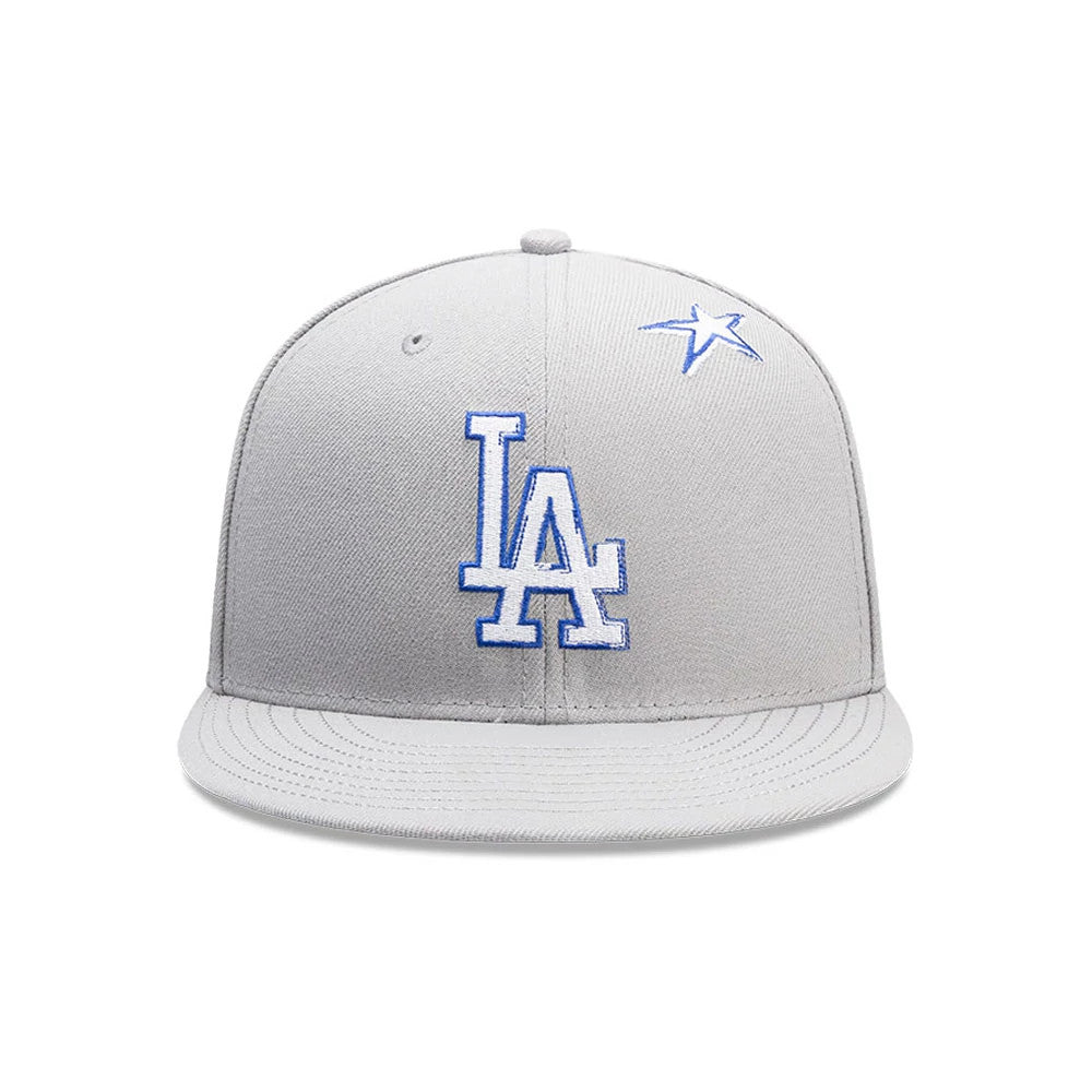 Pictured is this MLB Punkcore Los Angeles Dodgers 59FIFTY Fitted cap in grey. 3