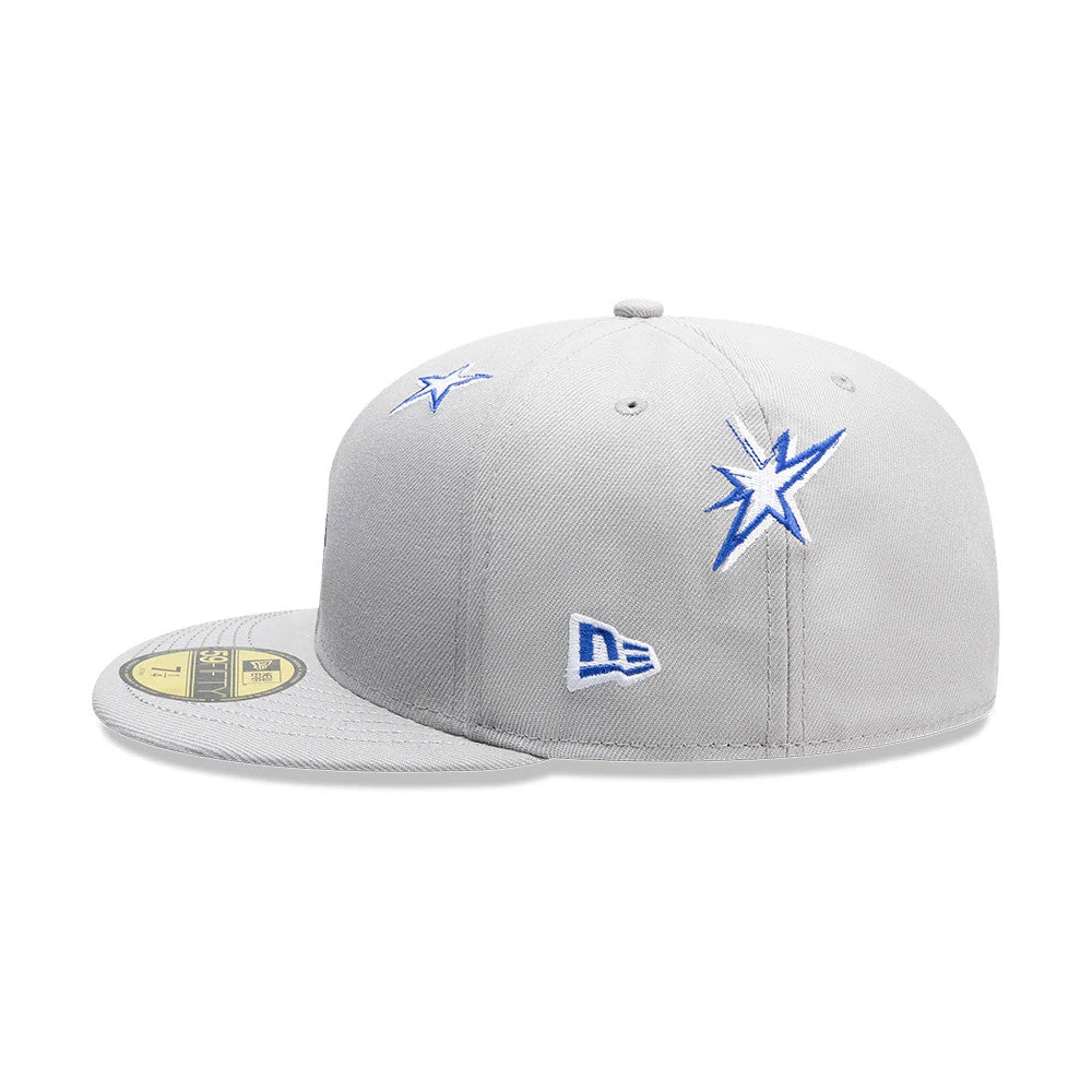 Pictured is this MLB Punkcore Los Angeles Dodgers 59FIFTY Fitted cap in grey. 5