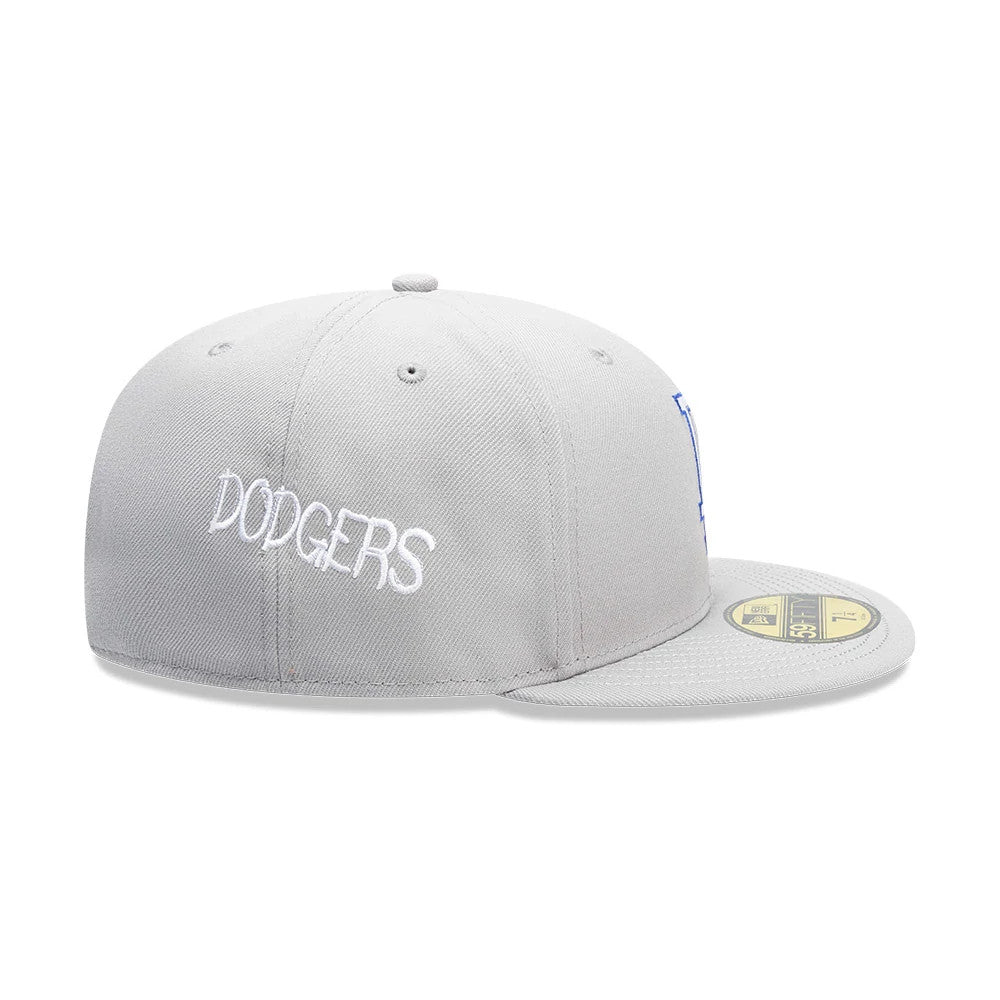 Pictured is this MLB Punkcore Los Angeles Dodgers 59FIFTY Fitted cap in grey. 7