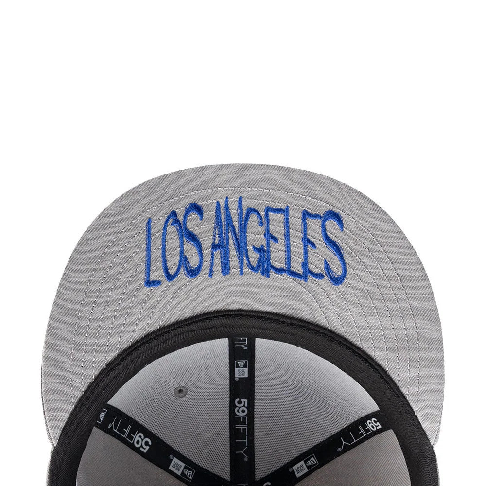 Pictured is this MLB Punkcore Los Angeles Dodgers 59FIFTY Fitted cap in grey. 2
