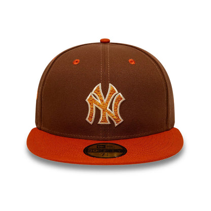 Pictured is this MLB Pack New York Yankees 59FIFTY Fitted cap in brown. 2