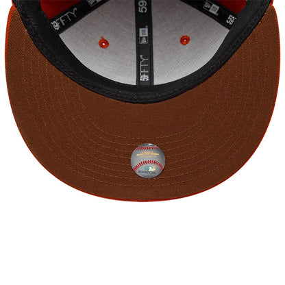 Pictured is this MLB Pack Chicago Cubs 59FIFTY Fitted cap in dark orange. 2