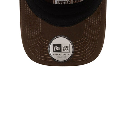 Pictured is this NFL X Bad Bunny All Over Logos Casual Classic cap in brown. 7