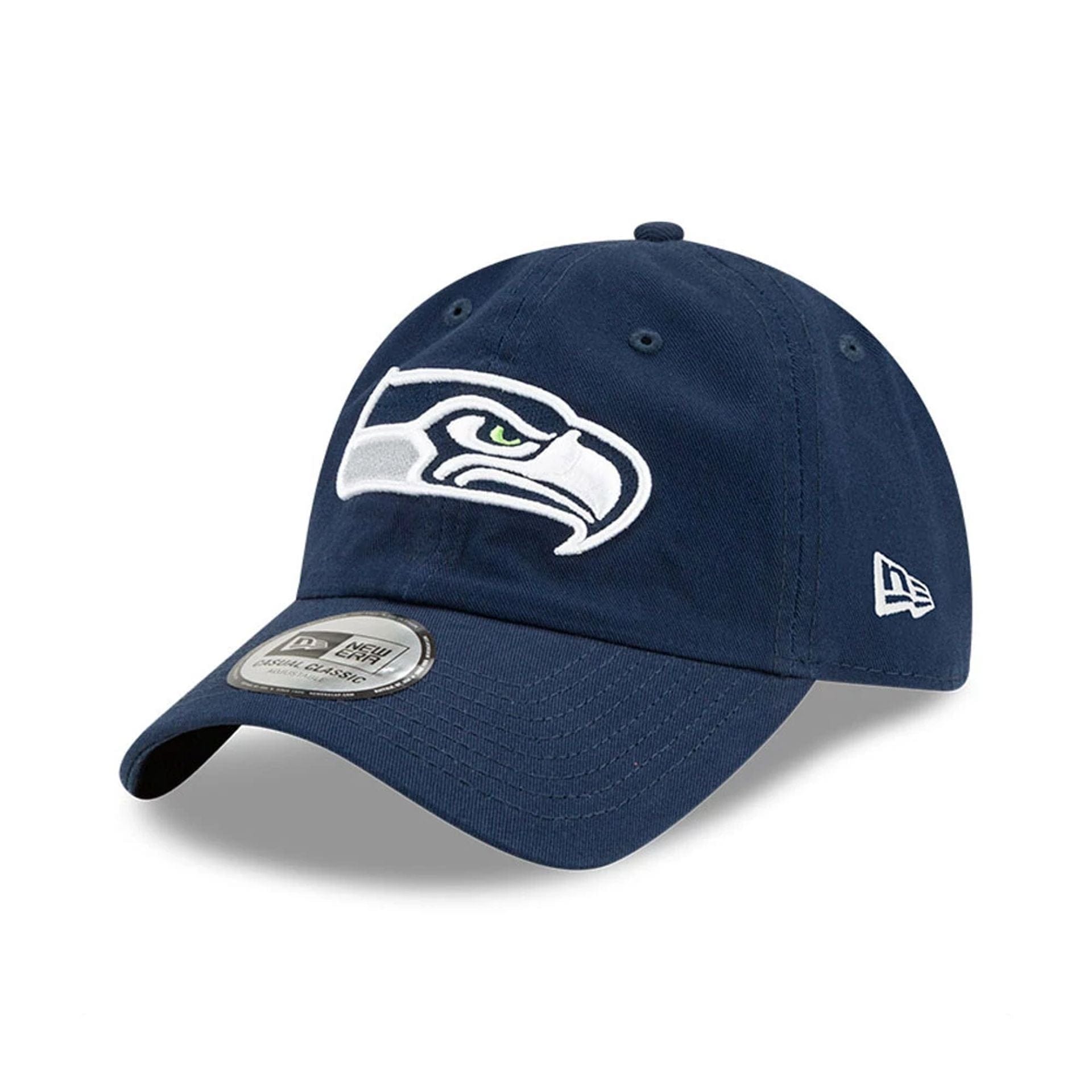 Pictured is this NFL X Bad Bunny Seattle Seahawks Casual Classic cap in navy. 3
