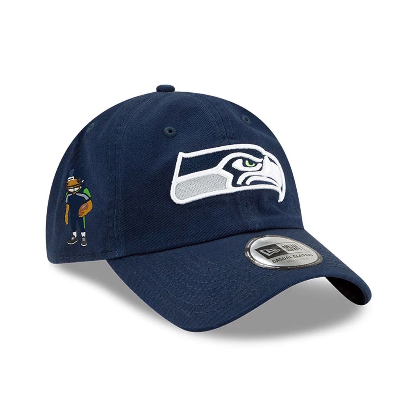 Pictured is this NFL X Bad Bunny Seattle Seahawks Casual Classic cap in navy. 1