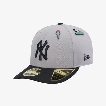 Pictured is this MLB 59FIFTY Day New York Yankees Low Profile 59FIFTY Fitted cap in grey. 2