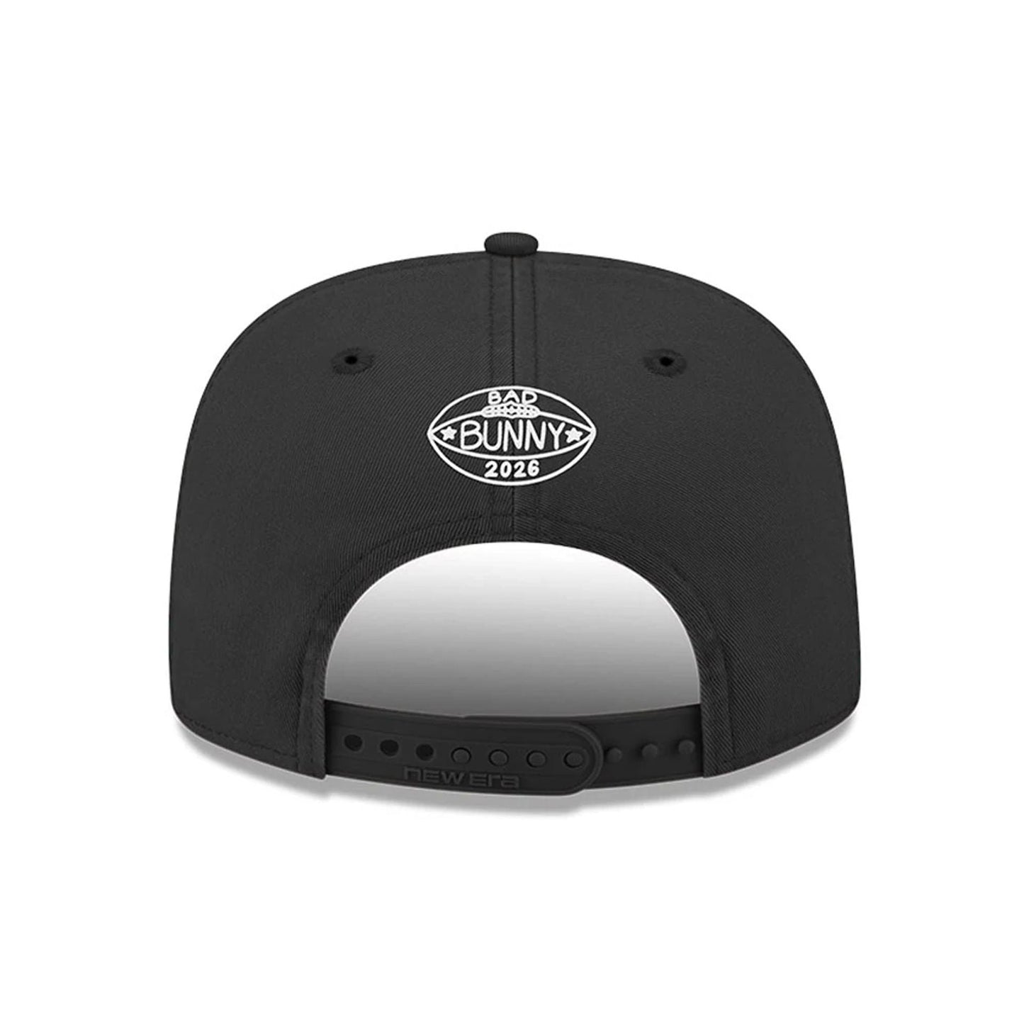 Pictured is this NFL X Bad Bunny Super Tazon LX 2026 19TWENTY Adjustable cap in black. 5