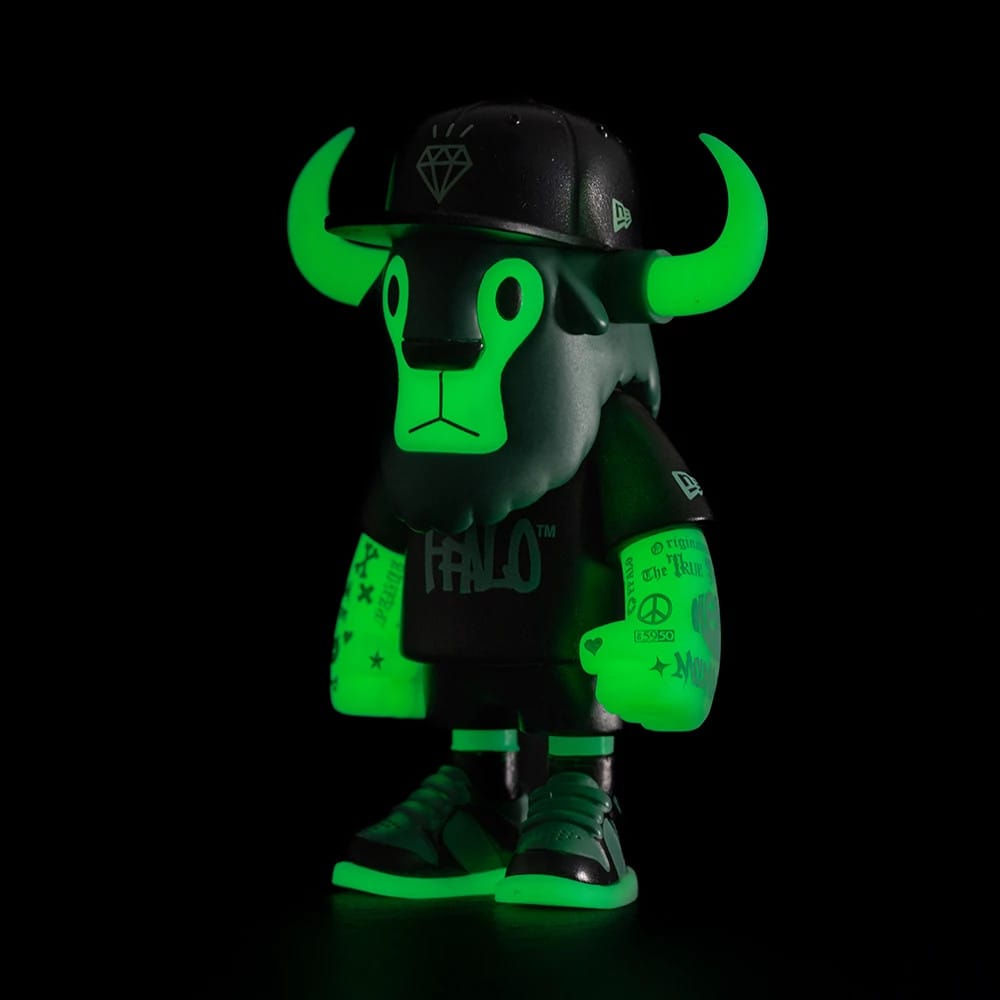 Pictured is this New Era 59FIFTY Day 2026 Glow In The Dark Ffalo figure in black. 7