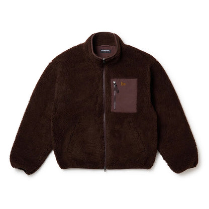 The model is wearing this New Era Blouson Jacket in dark brown. 1