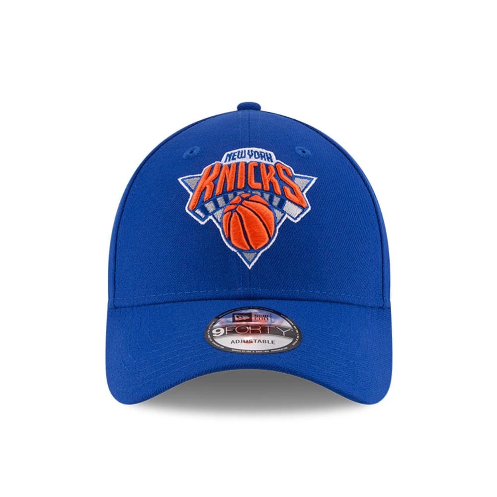 Pictured is this NBA Finals Champions 2026 New York Knicks 9FORTY cap in blue. 3